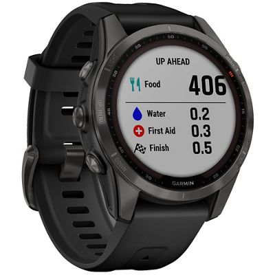 Garmin fenix 7S SapphireSolarTitanium GPS Watch SS22 - Carbon Grey - Black, Carbon Grey - Black
