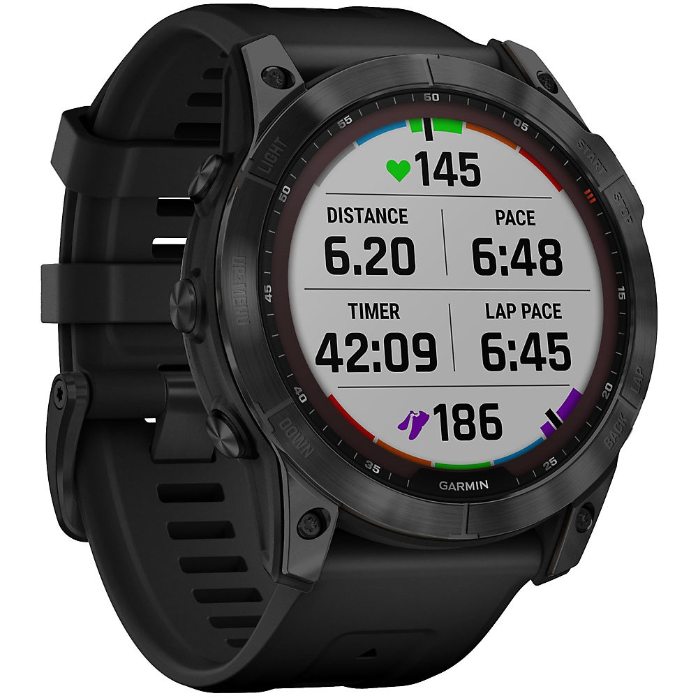 Reloj GPS Garmin fenix 7X Sapphire Solar DLC  SS22 - Negro - Negro, Negro - Negro