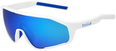 Bolle Shifter  Blue Mirrored Lens Sunglasses 2022 - Shiny White Brown Blue, Shiny White Brown Blue
