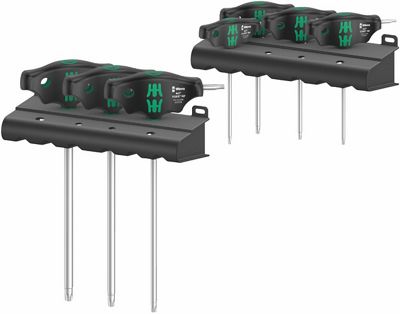 Wera Tools 467-7 TORX HF T-Handle Screwdriver Set - Black - Green - 7 Piece}, Black - Green