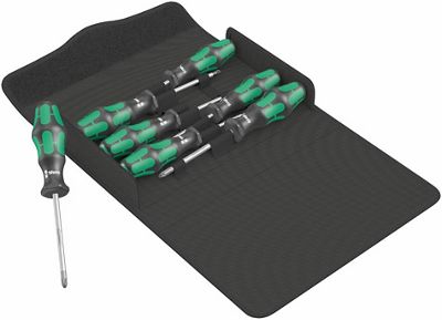 Wera Tools Kraftform 300-7 Screwdriver Set - Black - Green - 7 Piece}, Black - Green