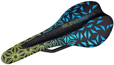 Supacaz Scorch Carbon Saddle - Neon Yellow-Blue Fade, Neon Yellow-Blue Fade