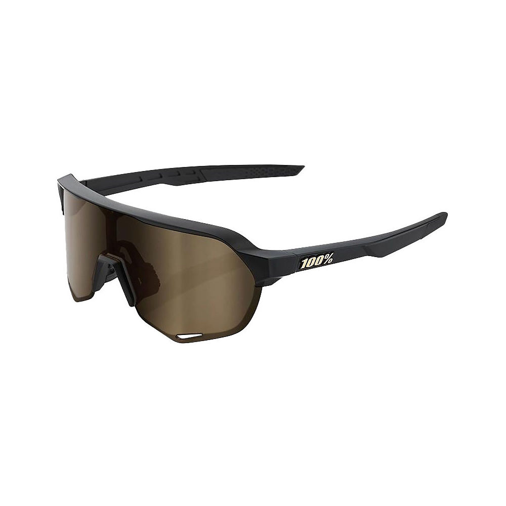 100% S2 Matte Black Gold Mirror Sunglasses 2022 - Black-Gold, Black-Gold