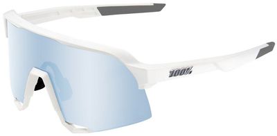 100% S3 Matte White Sunglasses (Mirror Lens) 2022 - White-Mirror, White-Mirror