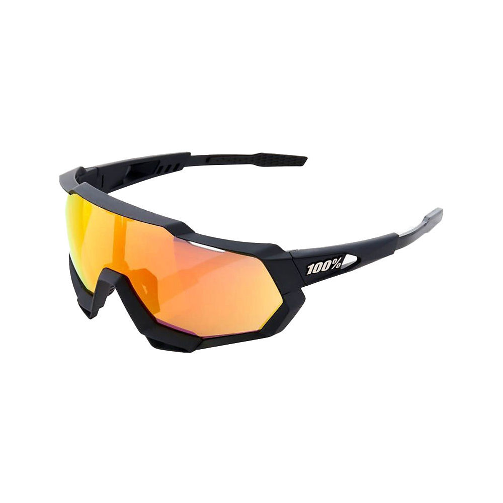 100% Speedtrap Black Soft Tact Sunglasses 2022 - Black-Mirror, Black-Mirror