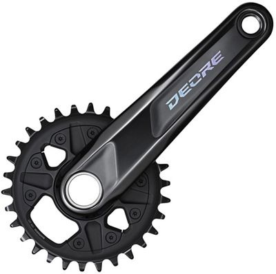 Shimano M6100 12 Speed Crankset - Black - without BB}, Black