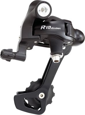 microSHIFT R10 R47 10 Speed Rear Derailleur - Black - Long Cage}, Black