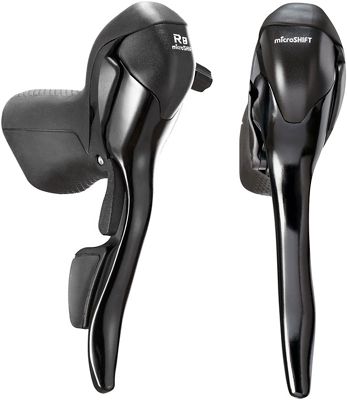 microSHIFT R480 1x8 Speed Dual Control Lever Set - Black - Set}, Black