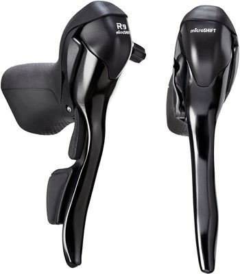 microSHIFT R490 1x9 Speed Dual Control Lever Set - Black - Set}, Black