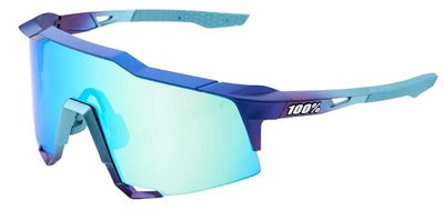 100% Speedcraft  Blue Mirror Lens Sunglasses 2022 - Matte Metallic, Matte Metallic