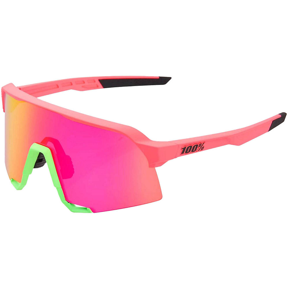 Image of 100% S3 Matte Neon Mirror Lens Sunglasses 2022 - Neon Pink, Neon Pink