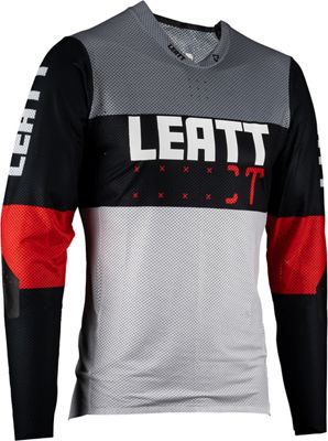 Leatt Junior MTB Gravity 4.0 Jersey 2023 - Titanium - M}, Titanium