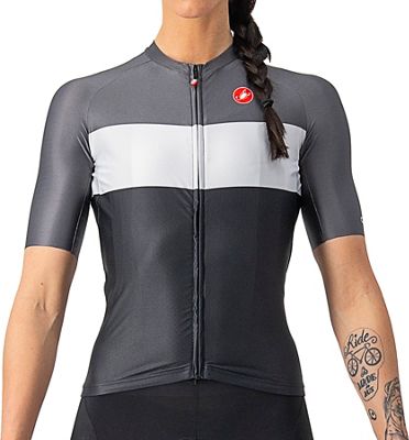 Castelli Women's Aero Pro Jersey SS22 - Black-Silver Gray-Dark Gray - L}, Black-Silver Gray-Dark Gray