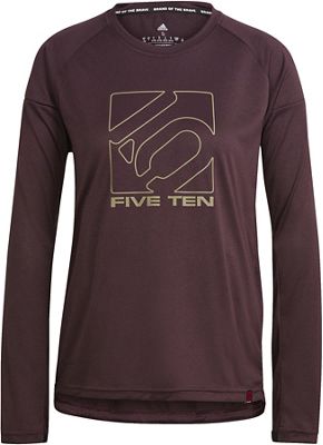 Five Ten Women's Long Sleeve Jersey AW22 - Shadow Maroon - M}, Shadow Maroon