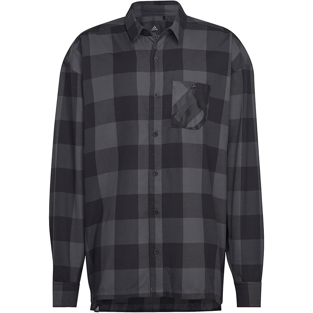 Five Ten Flannel Shirt AW22 - Grey Six-Black} - M}, Grey Six-Black}