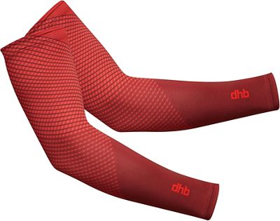 dhb Blok Arm Warmer (Crossing) AW22 - Haute Red - S}, Haute Red