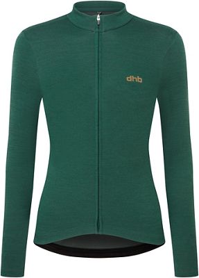 dhb Merino Women's Long Sleeve Jersey 2.0 AW22 - Forest Biome - UK 10}, Forest Biome