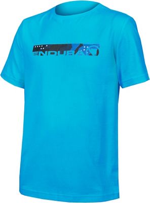 Endura Kids One Clan Organic Tee Camo AW22 - Electric Blue - 7-8 years}, Electric Blue