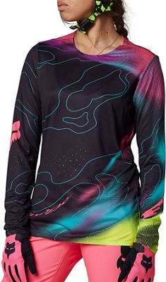 Fox Racing Women's Flexair LS Jersey (Lunar) AW22 - Black - M}, Black