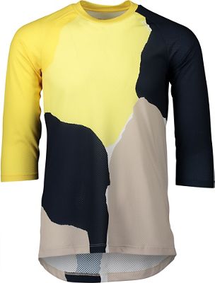 POC Women's MTB Pure 3-4 Jersey 2021 - Color Splashes Multi Sulfur Yellow, Color Splashes Multi Sulfur Yellow