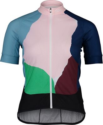 POC Women's Essential Road Print Jersey 2021 - Color Splashes Multi Opal-Basalt, Color Splashes Multi Opal-Basalt