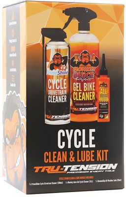 Tru-Tension Cycle Clean And Lube Kit - Clear - 3 Piece Kit}, Clear
