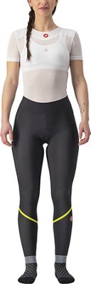 Castelli Women's Velocissima Thermal Tight AW22 - Black-Electric Lime-Silver Reflex - S}, Black-Electric Lime-Silver Reflex