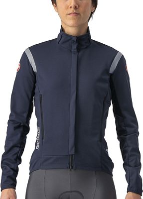 Castelli Women's Perfetto Ros 2 Jacket AW22 - SAVILE BLUE-SILVER REFLEX - M}, SAVILE BLUE-SILVER REFLEX