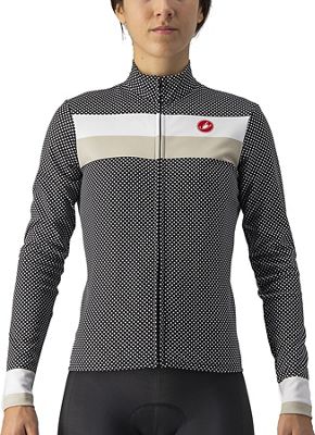 Castelli Women's Volare Long Sleeve Jersey AW22 - Black-White-Chalk - L}, Black-White-Chalk