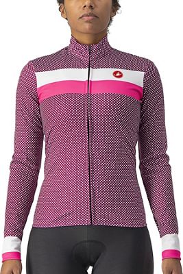 Castelli Women's Volare Long Sleeve Jersey AW22 - Cyclamen-White-Pink Fluo - S}, Cyclamen-White-Pink Fluo