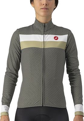 Castelli Women's Volare Long Sleeve Jersey AW22 - Military Green-White-Green Tea - S}, Military Green-White-Green Tea