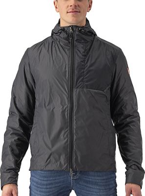 Castelli Riscalda Puffy Jacket AW22 - Dark Grey- Electric Lime - M}, Dark Grey- Electric Lime