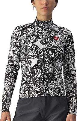 Castelli Women's Unlimited Thermal Jersey AW22 - Black-White - S}, Black-White