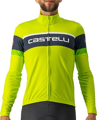 Castelli Passista Long Sleeve Jersey AW22 - Electric Lime-Savile Blue-Green - XL}, Electric Lime-Savile Blue-Green