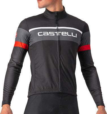 Castelli Passista Long Sleeve Jersey AW22 - Light Black-Dark Grey-Red - M}, Light Black-Dark Grey-Red