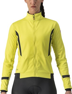 Castelli Women's Dinamica 2 Jacket AW22 - Brilliant Yellow-Dark Grey Reflex - M}, Brilliant Yellow-Dark Grey Reflex