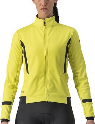 Castelli Women's Dinamica 2 Jacket AW22 - Brilliant Yellow-Dark Grey Reflex - XS}, Brilliant Yellow-Dark Grey Reflex