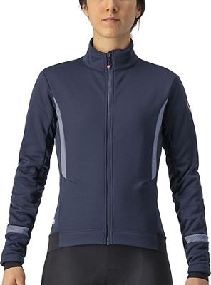 Castelli Women's Dinamica 2 Jacket AW22 - SAVILE BLUE-SILVER REFLEX - M}, SAVILE BLUE-SILVER REFLEX