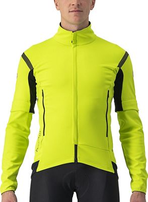 Castelli Perfetto Ros 2 Convertible Jacket AW22 - Electric Lime-Dark Grey - M}, Electric Lime-Dark Grey