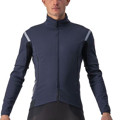 Castelli Perfetto Ros 2 Convertible Jacket AW22 - Savile Blue-Silver Grey - S}, Savile Blue-Silver Grey