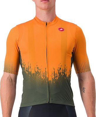 Castelli Confine Competizione Jersey SS22 - Military Green-Orange - XXL}, Military Green-Orange