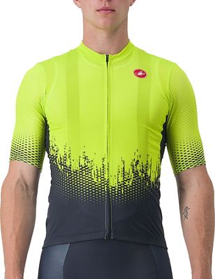 Castelli Confine Competizione Jersey SS22 - Savile Blue-Electric Lime - XXXL}, Savile Blue-Electric Lime