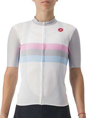 Castelli Women's Velocissima Squadra Jersey SS22 - White-Pastel-Grey - XS}, White-Pastel-Grey