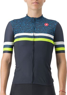 Castelli Women's Moda Squadra Jersey SS22 - Moda Savile Blue-Turquoise-White - S}, Moda Savile Blue-Turquoise-White