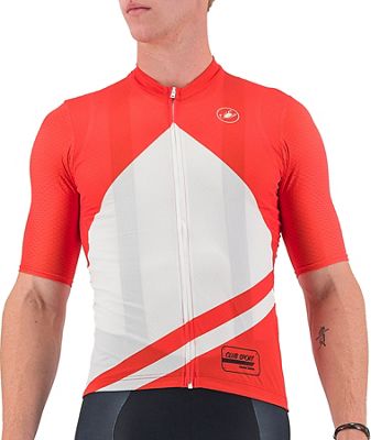 Castelli Club Sport Racing Competizione Jersey SS22 - Red-White - L}, Red-White