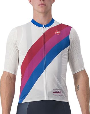Castelli Club Sport Racing Competizione Jersey SS22 - White-Red-Blue - S}, White-Red-Blue