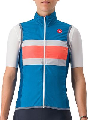 Castelli Women's Velocissima Pro Light Vest SS22 - Marine-Blue-Pink-White - XS}, Marine-Blue-Pink-White