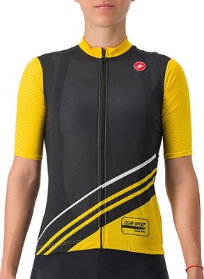 Castelli Women's Club Sport Competizione Jersey SS22 - Black-Yellow - L}, Black-Yellow