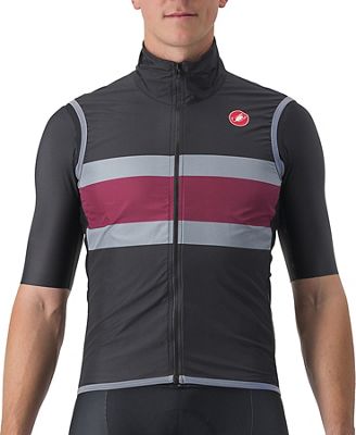 Castelli Velocissimo Pro Light Wind Vest SS22 - Light Black-Bordeaux-Grey - XXXL}, Light Black-Bordeaux-Grey