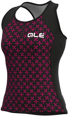 Alé Women's Solid Helios Sleeveless Jersey - Black-Magenta - S}, Black-Magenta